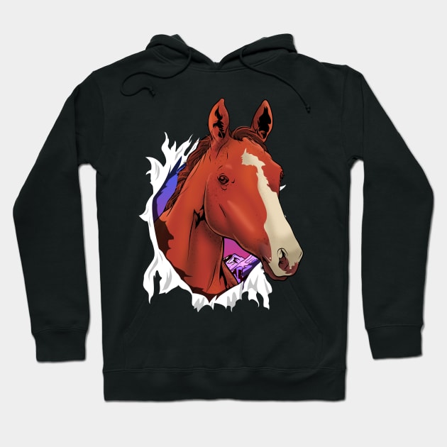 Cute Horse Breaking Out Horseriding & Horse Owners Hoodie by theperfectpresents